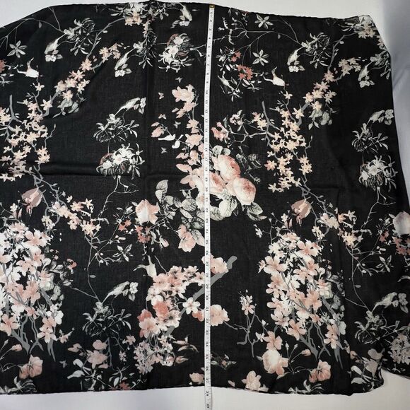 Floral Scarf JANE & BERRY 37" By 37" Black Pink Gray Polyester NEW - Picture 6 of 9